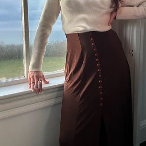 Vintage Midi Button Skirt